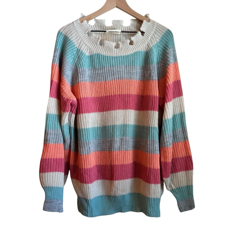 Colorful Striped Sweater- New